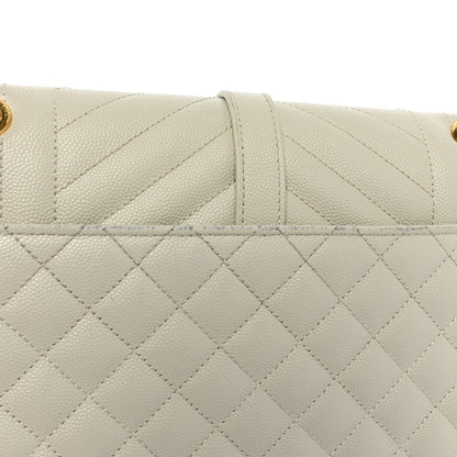 Saint Laurent Grain De Poudre Textured Mixed Matelasse Medium Triquilt Monogram Satchel Crema Soft 8 of 17