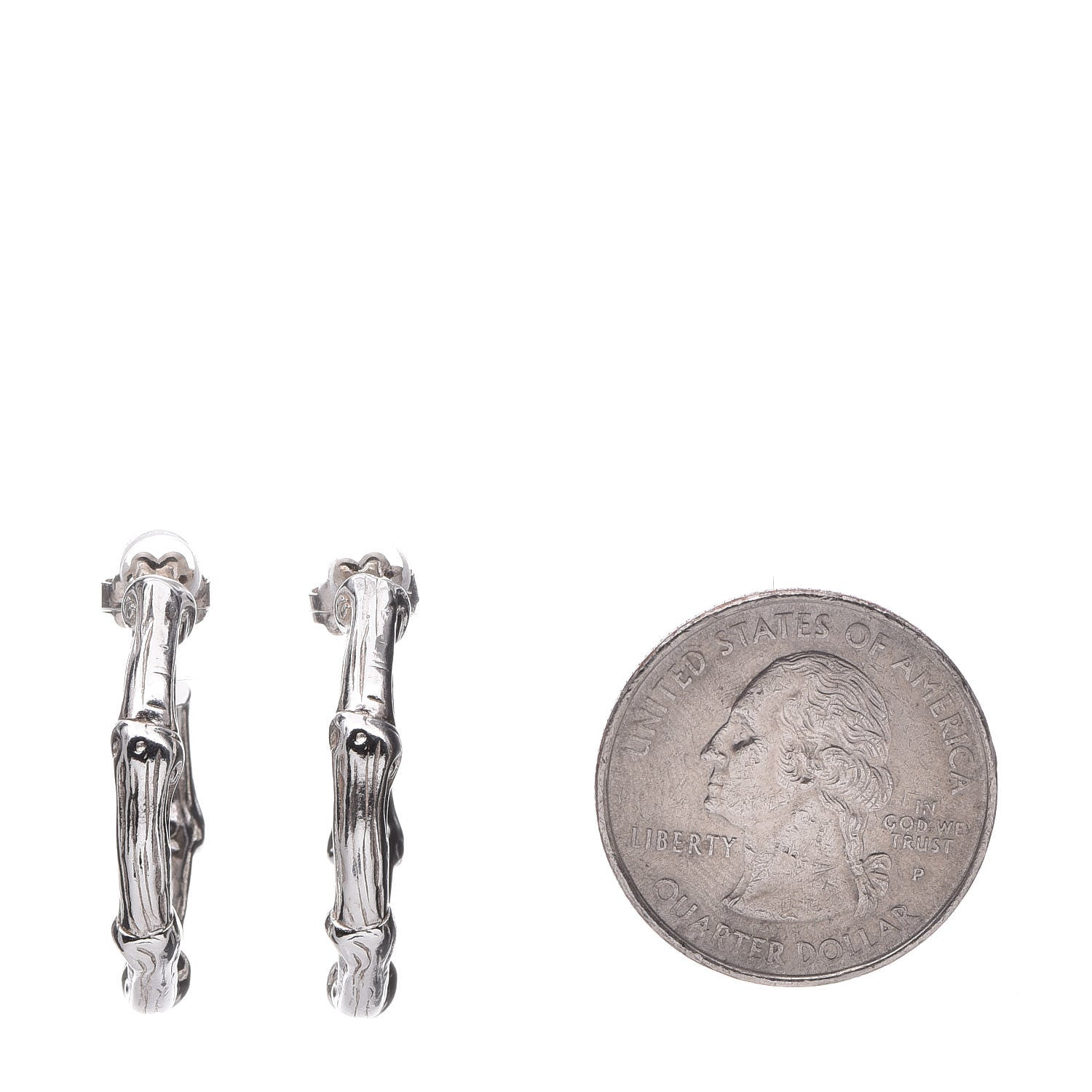 Tiffany Sterling Silver Bamboo Hoop Earrings 2 of 7