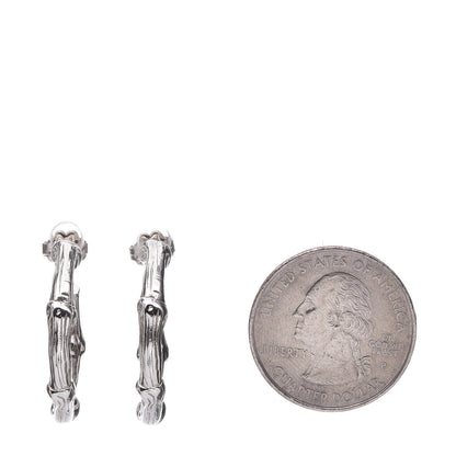 Tiffany Sterling Silver Bamboo Hoop Earrings 2 of 7