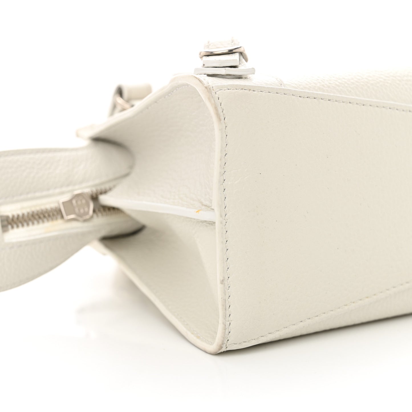 Grained Calfskin Neo Classic Silver Hardware Mini City White