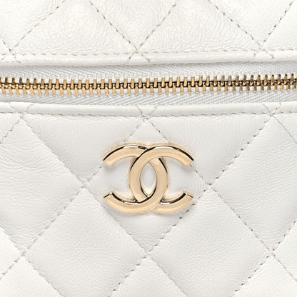Chanel Lambskin Quilted Cube Chain Wristlet Case White 8 of 12