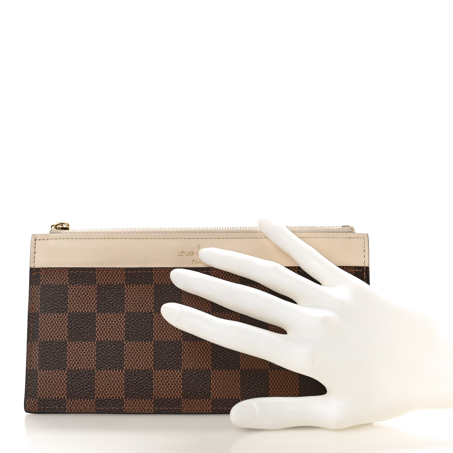 Louis Vuitton Damier Ebene Slim Purse Cream 2 of 10