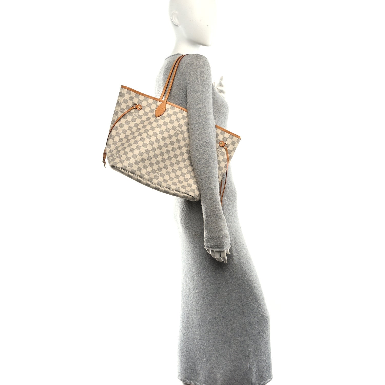 Louis Vuitton Damier Azur Neo Neverfull MM Rose Ballerine 2 of 9