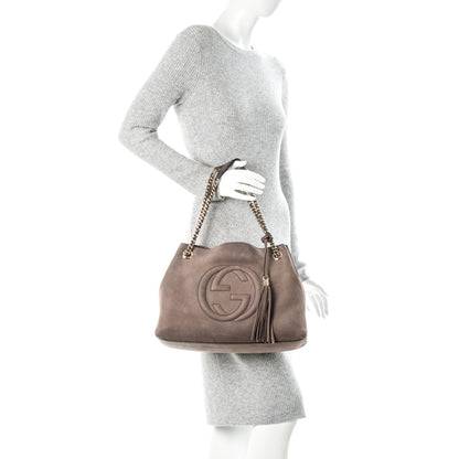Gucci Vitello Range Medium Soho Chain Shoulder Bag Grey Field 2 of 7