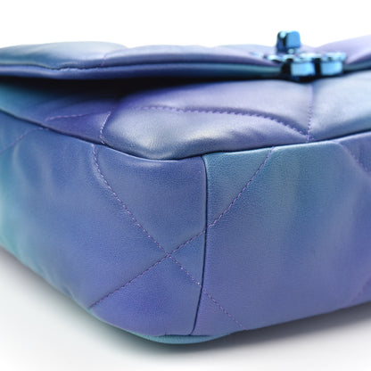 Chanel Tie Dye Calfskin Quilted Medium Chanel 19 Flap Blue Purple 8 of 12