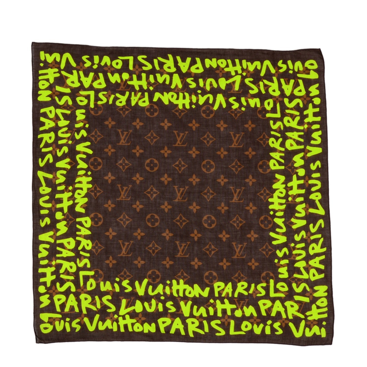 Louis Vuitton Cotton Graffiti Bandana Green 2 of 4