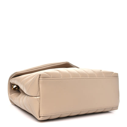 Saint Laurent Calfskin Y Quilted Monogram Small Loulou Chain Satchel Dark Beige 4 of 10