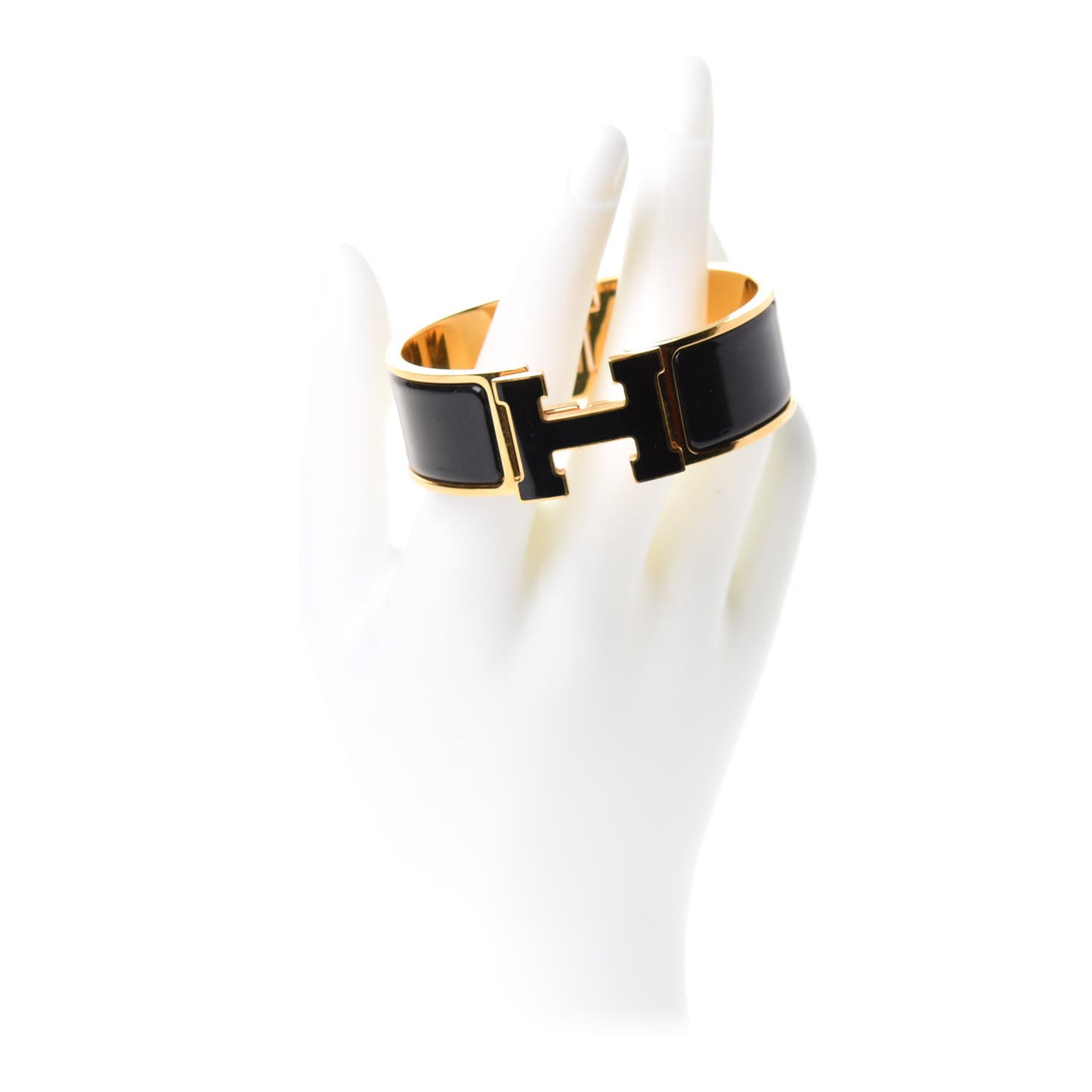 Enamel Wide Clic Clac H Bracelet PM Black