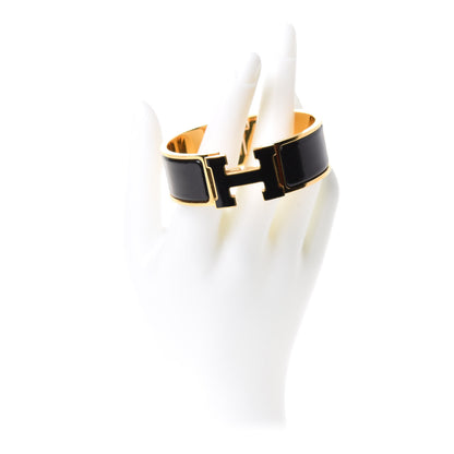 Hermes Enamel Wide Clic Clac H Bracelet PM Black 2 of 4