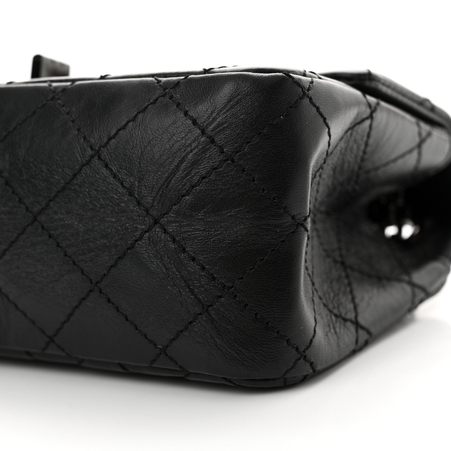Chanel Aged Calfskin Quilted 2.55 Reissue Mini Flap So Black 10 of 12