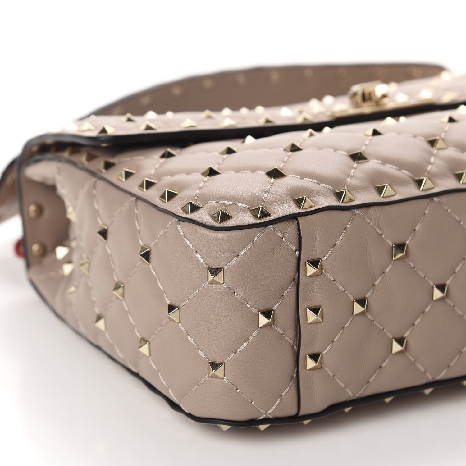 Valentino Garavani Lambskin Medium Rockstud Spike Shoulder Bag Poudre 6 of 9