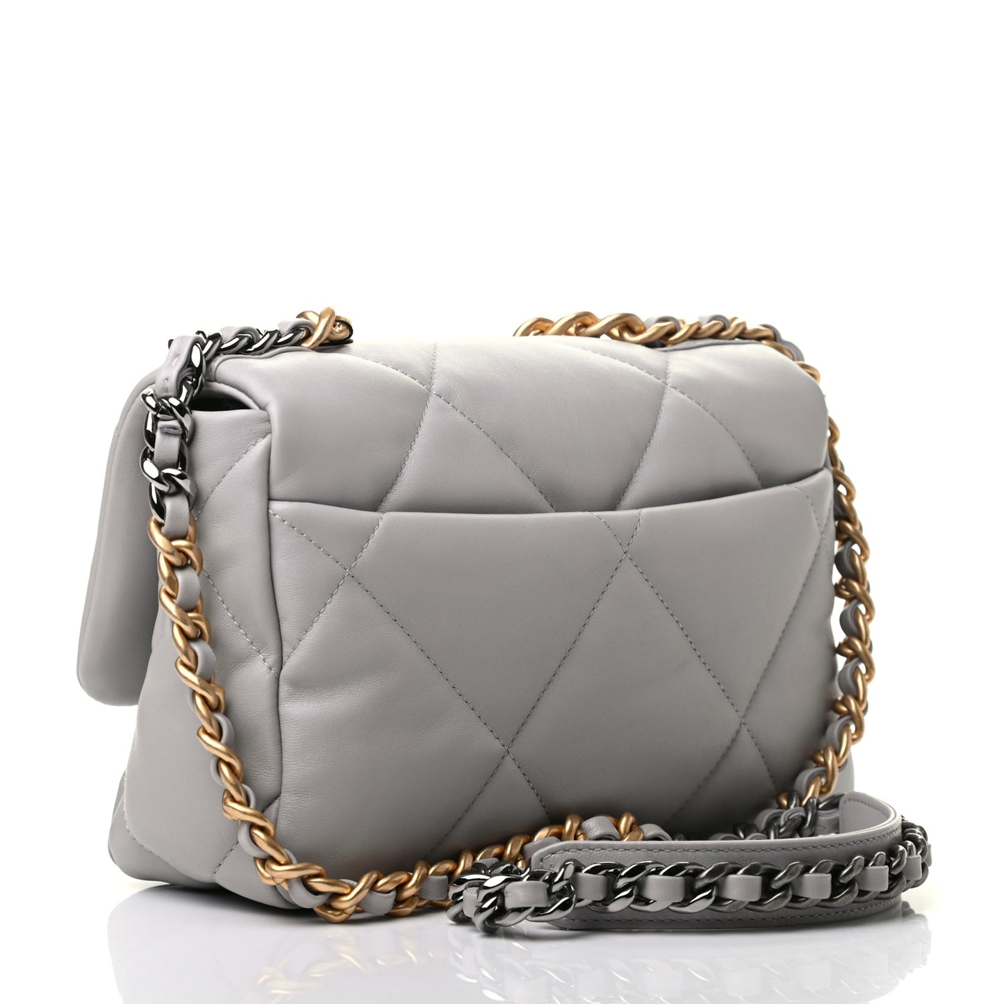 Lambskin Quilted Medium Chanel 19 Flap Grey