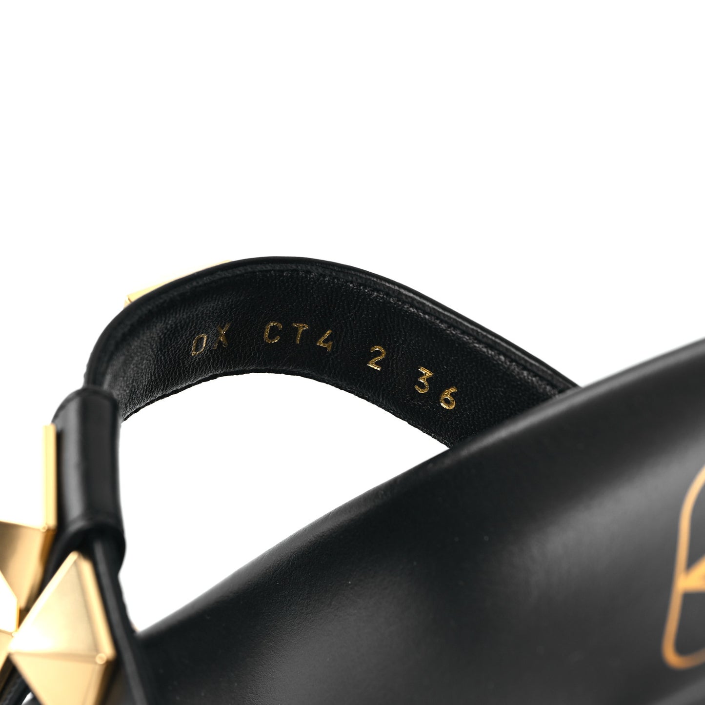 Calfskin Roman Stud Flat Slide Sandals 36 Black