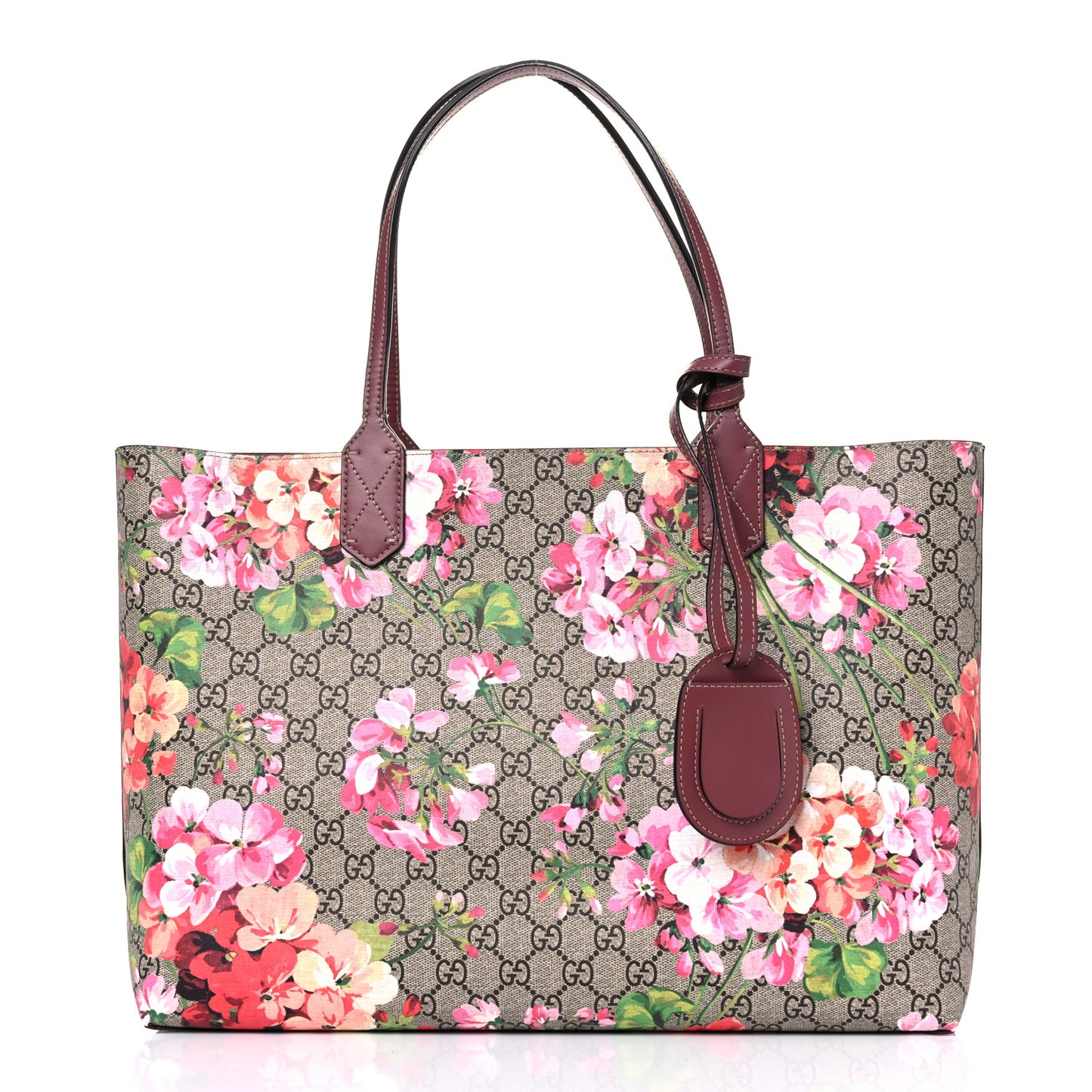 GG Supreme Monogram Blooms Medium Reversible Tote Beige Multicolor Dry Rose