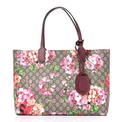 Gucci GG Supreme Monogram Blooms Medium Reversible Tote Beige Multicolor Dry Rose 1 of 15