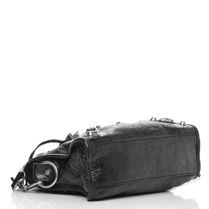 Balenciaga Agneau Silver Metallic Edge Hardware Mini City Black 4 of 12