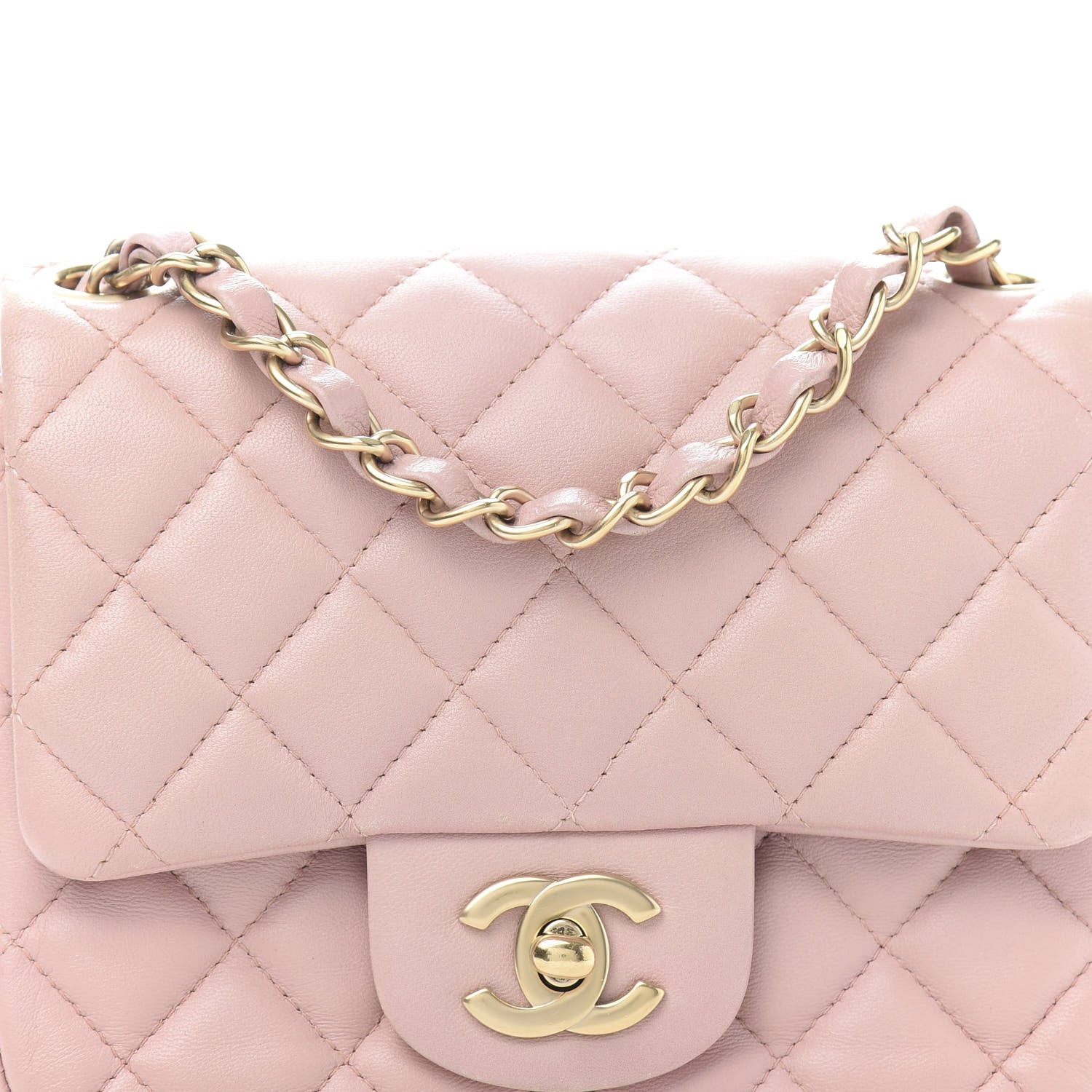 Chanel Lambskin Quilted Mini Square Flap Pink 13 of 13