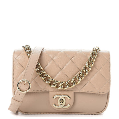 Chanel Caviar Quilted Small Studded Flap Beige 1 of 8