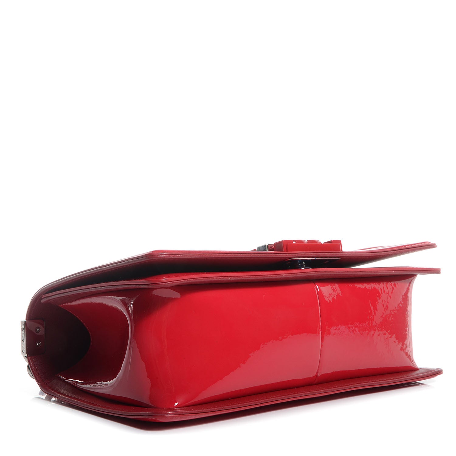 Chanel Patent Leather Medium Boy Flap Plexiglass Red 4 of 9
