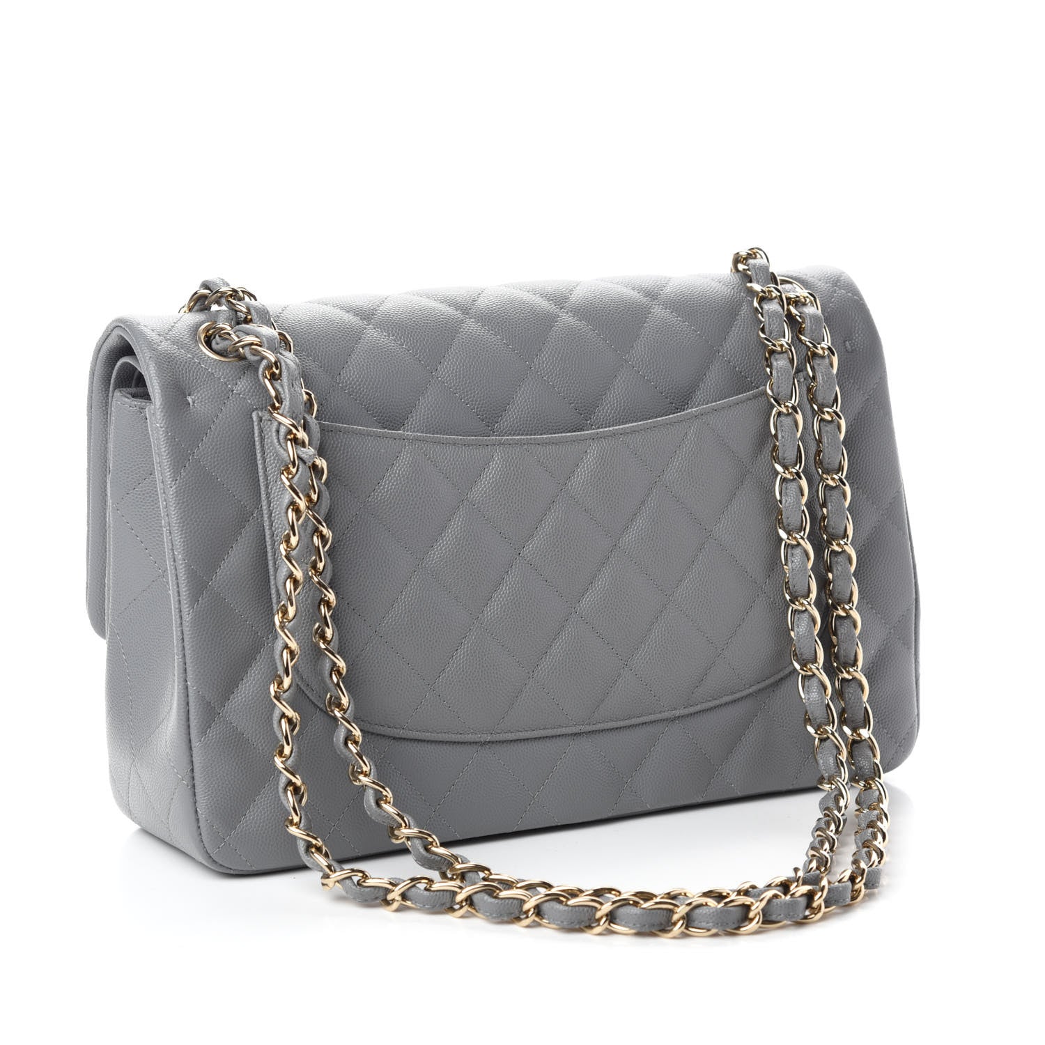 Chanel Caviar Quilted Jumbo Double Flap Grey 3 of 10