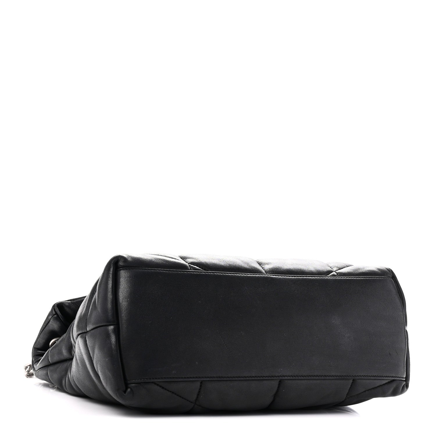 Saint Laurent Lambskin Quilted Medium Loulou Puffer Monogram Chain Satchel Black 4 of 11
