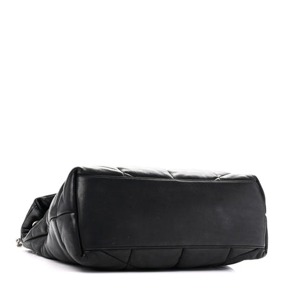 Saint Laurent Lambskin Quilted Medium Loulou Puffer Monogram Chain Satchel Black 4 of 11