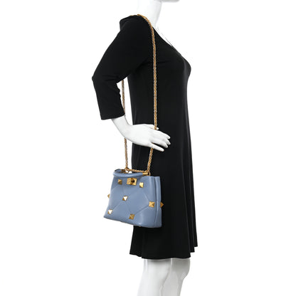 Valentino Garavani Nappa Small Roman Stud The Handle Bag Niagara 2 of 9