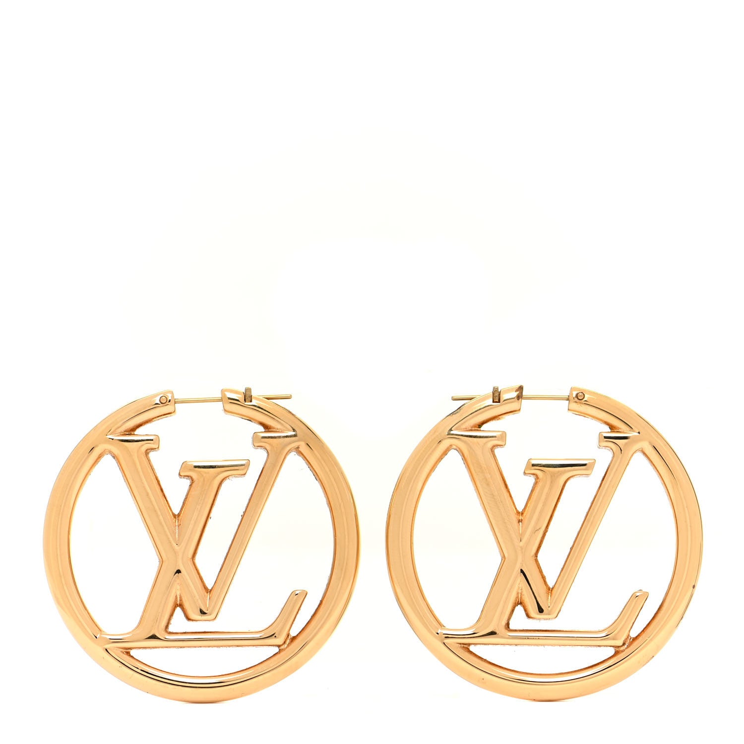 Louis Vuitton Metal Louise Hoop Earrings Gold 1 of 6