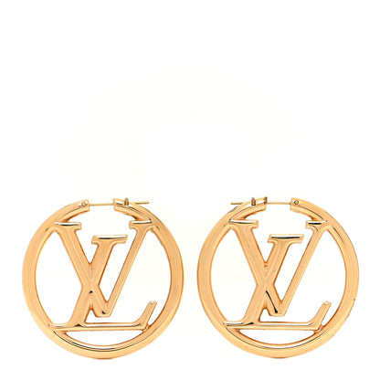 Louis Vuitton Metal Louise Hoop Earrings Gold 1 of 6