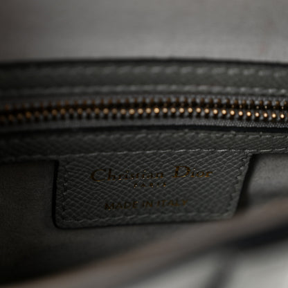 Christian Dior Grained Calfskin Saddle Bag Grey 6 of 12