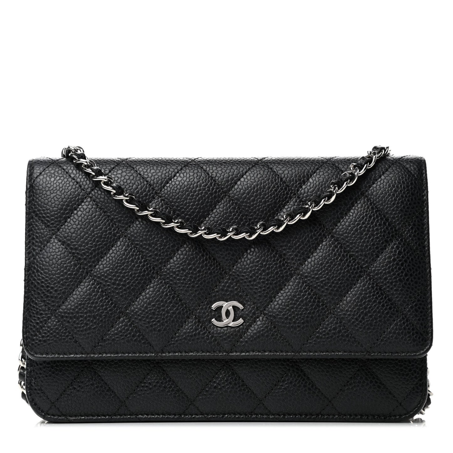 Caviar Quilted Wallet On Chain WOC Black