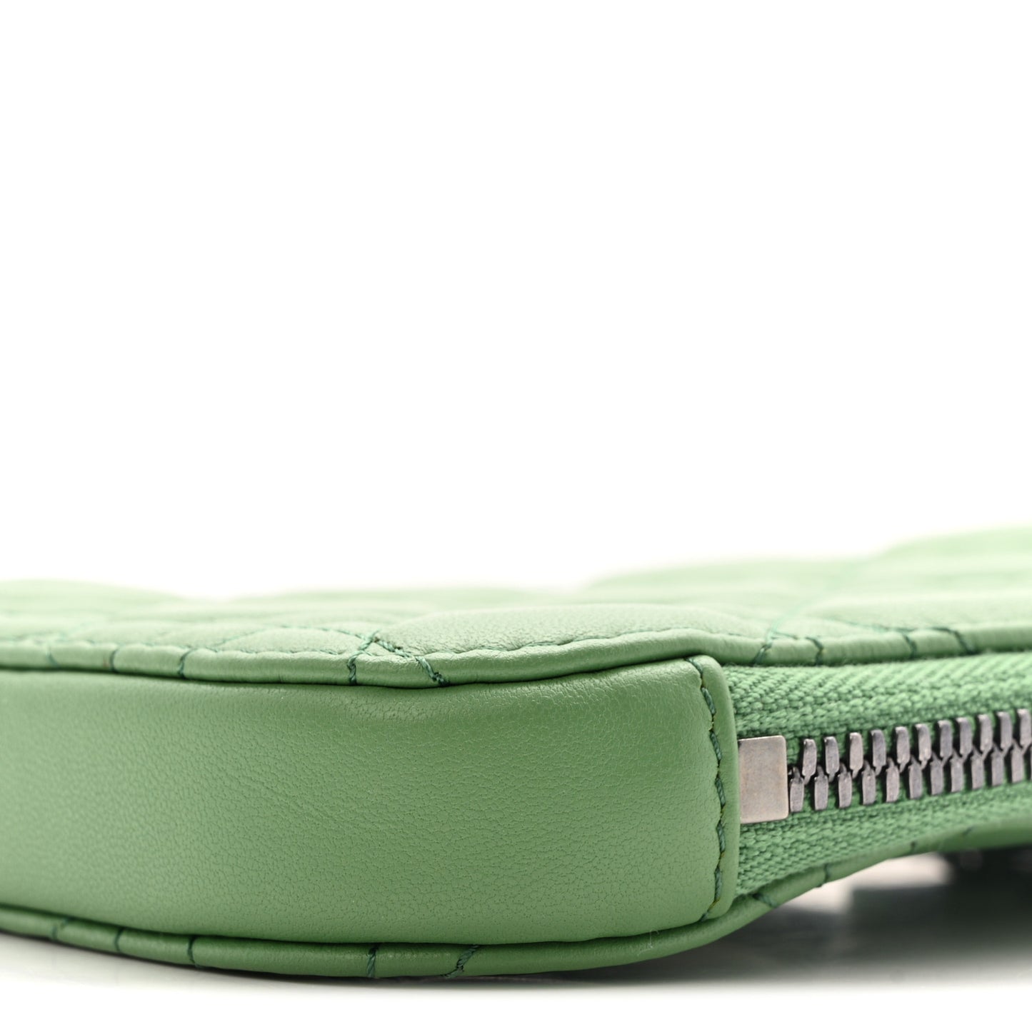 Lambskin Cannage Lady Dior Phone Holder Jade Green