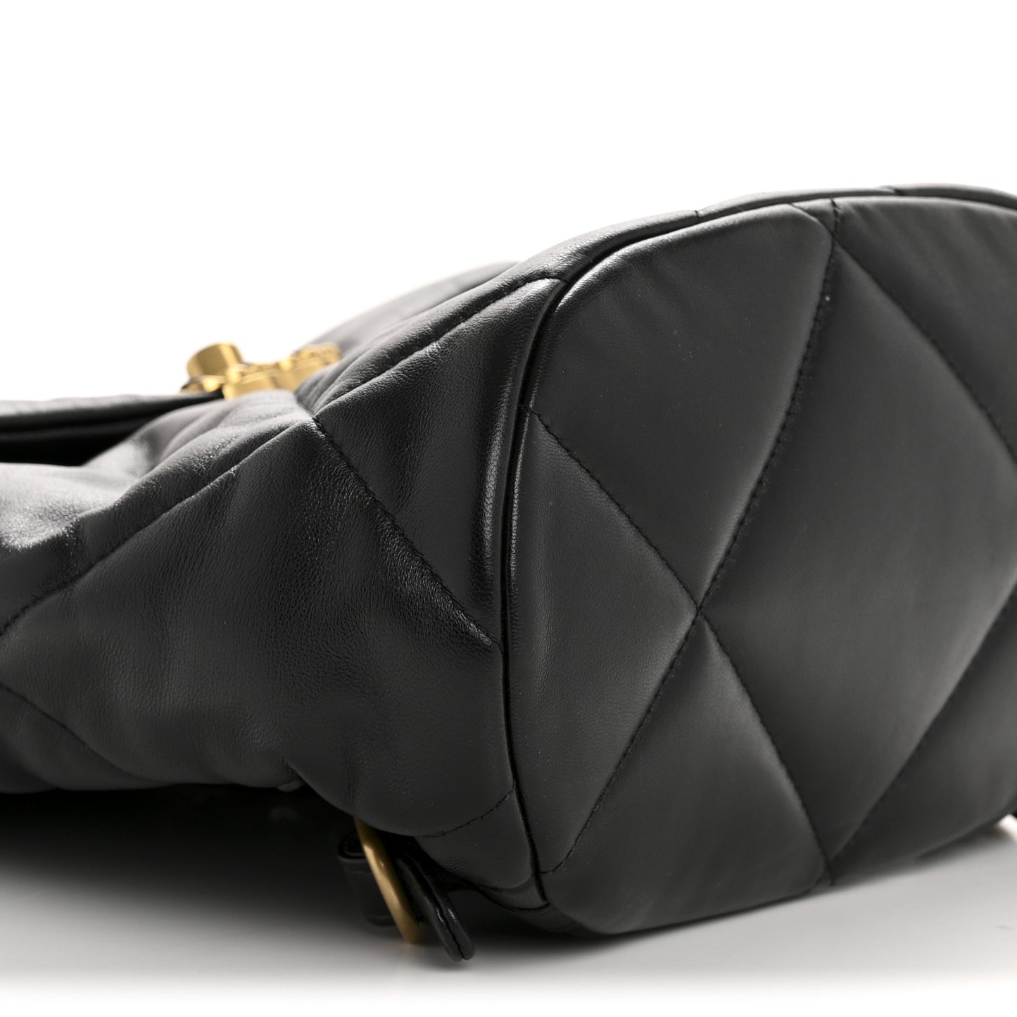 Lambskin Quilted Chanel 19 Backpack Black