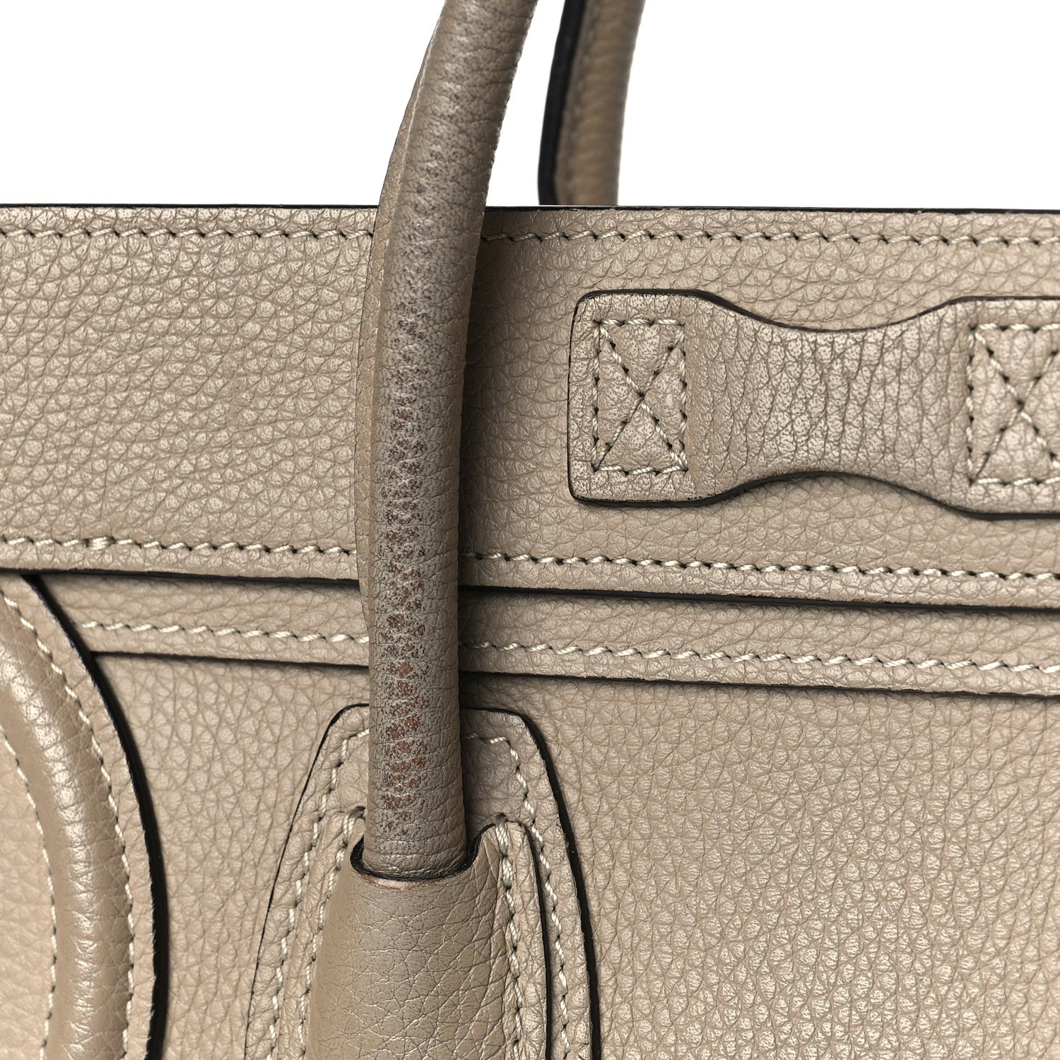 Celine Drummed Calfskin Nano Luggage Dune 11 of 12