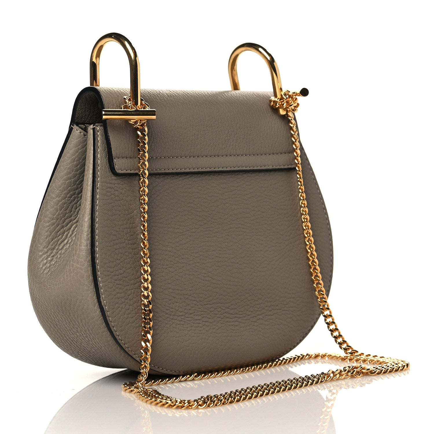 Chloe Grained Lambskin Mini Drew Shoulder Bag Motty Grey 3 of 10