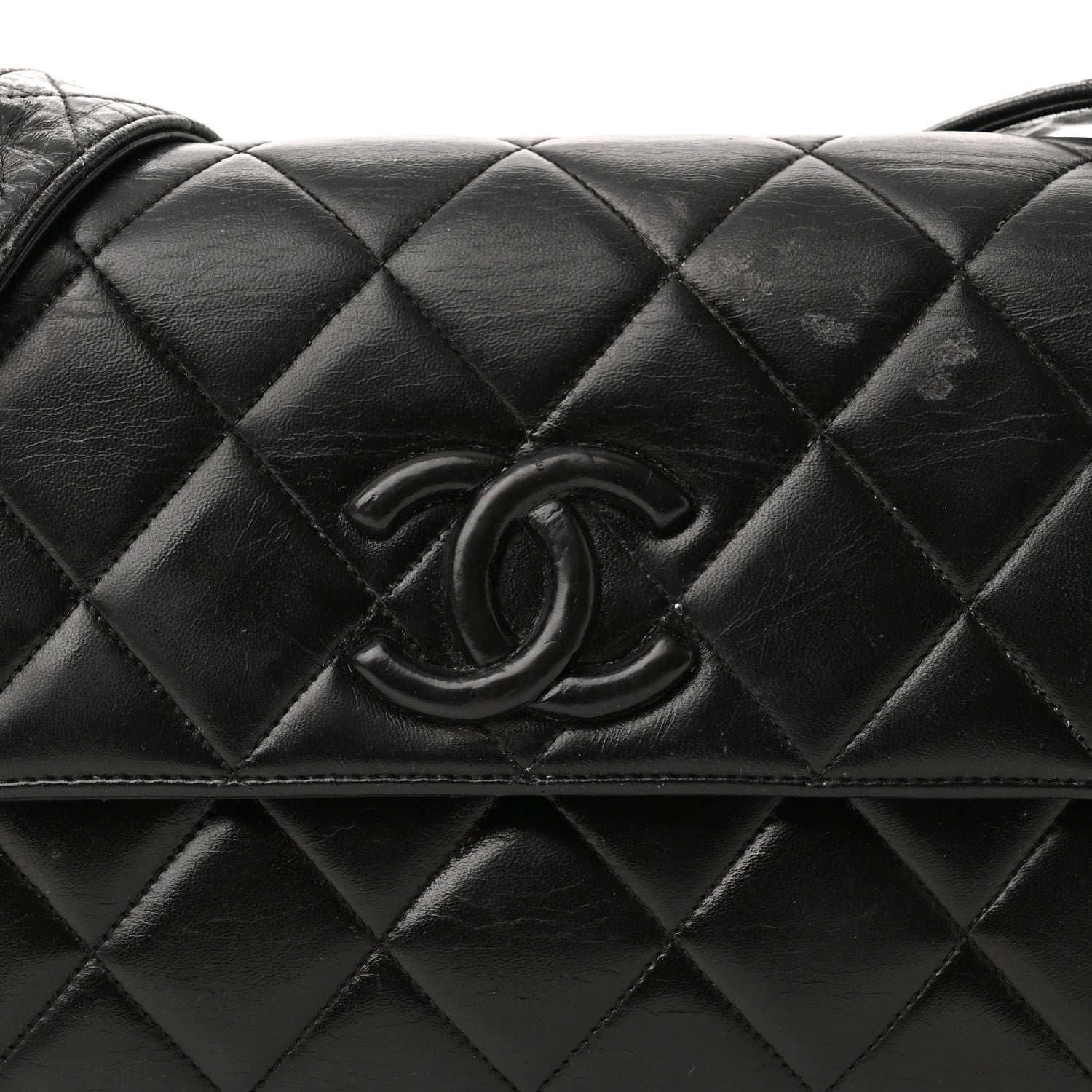 Chanel Lambskin Quilted CC Single Flap Shoulder Bag Black 7 of 10