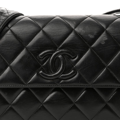 Chanel Lambskin Quilted CC Single Flap Shoulder Bag Black 7 of 10