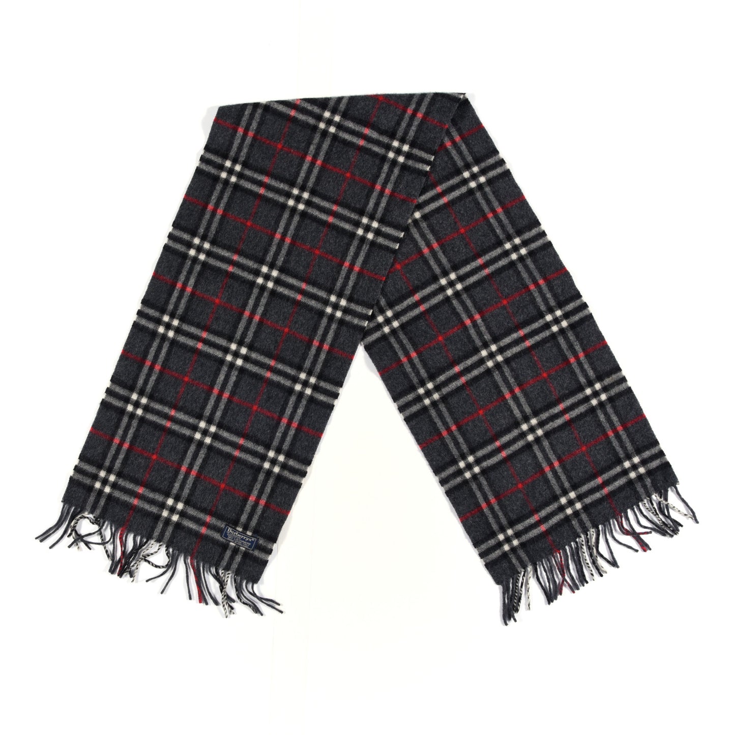 Cashmere House Check Scarf Grey