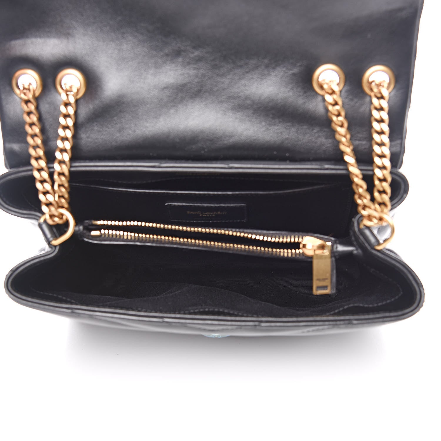 Saint Laurent Calfskin Y Quilted Monogram Small Loulou Chain Satchel Black 5 of 9