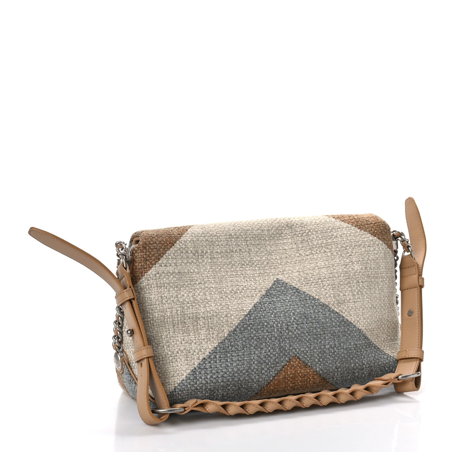 Chanel Canvas Woven Braided With Style Flap Multicolor 2 of 8