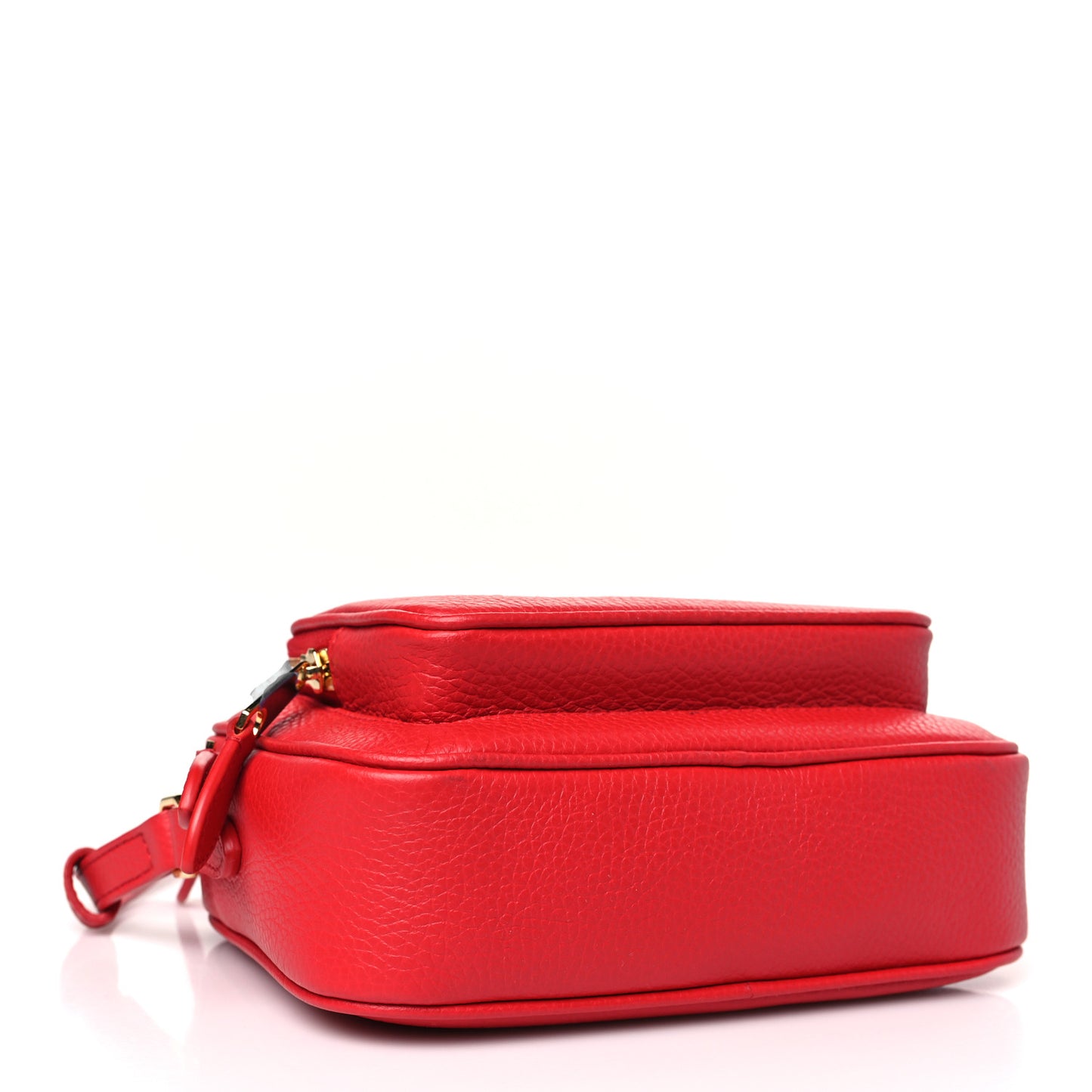 Grained Calfskin Small Camera Bag Red