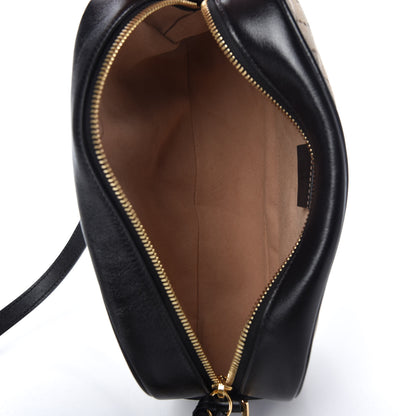 Gucci Monogram Matelasse Diagonal Small GG Marmont Chain Shoulder Bag Beige Black 5 of 10