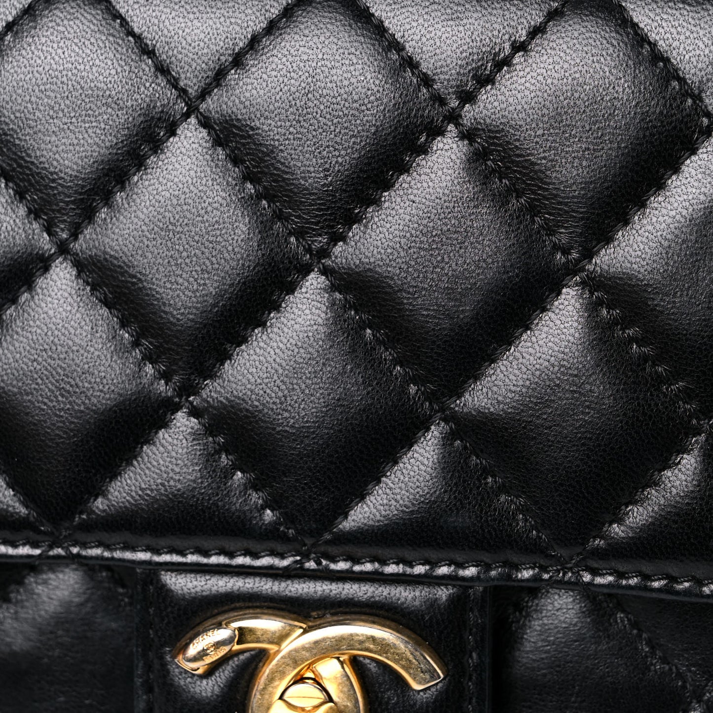 Lambskin Quilted Medium Crossing Times Flap Black