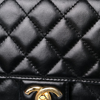 Chanel Lambskin Quilted Medium Crossing Times Flap Black 19 of 23