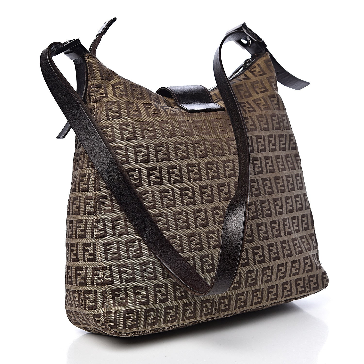 Fendi Zucchino Hobo Dark Brown 3 of 15