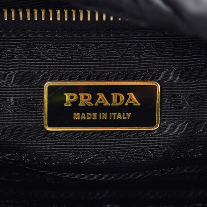 Prada Tessuto Nylon Chevron Quilted Shoulder Bag Nero Black 6 of 8