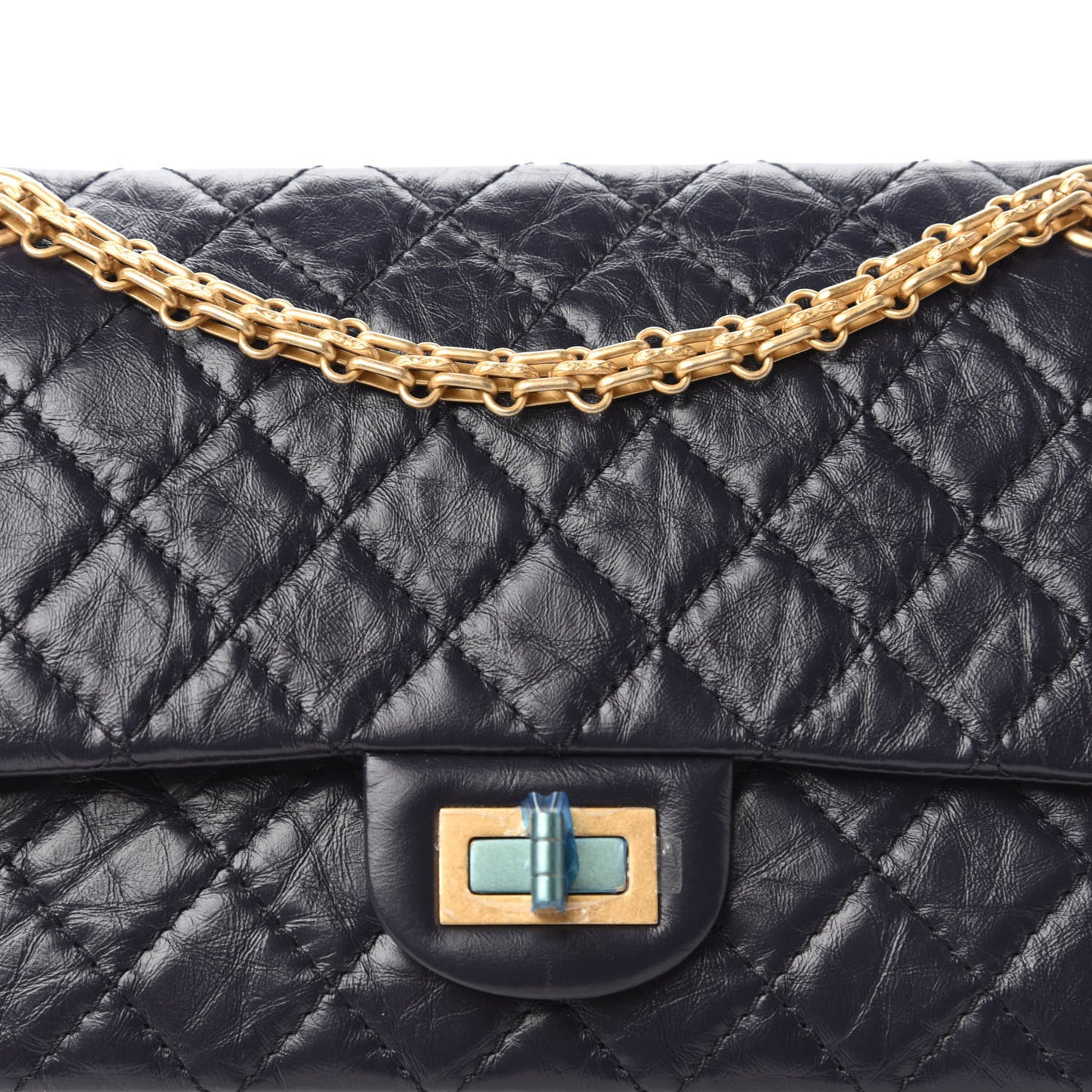 Aged Calfskin Quilted 2.55 Reissue 225 Flap Navy