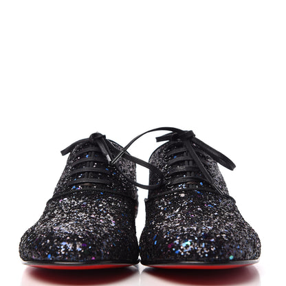 Christian Louboutin Glitter Fred Oxfords 38.5 Black 2 of 10
