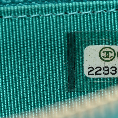 Chanel Caviar Quilted Medium Zip Around Wallet Turquoise 8 of 8