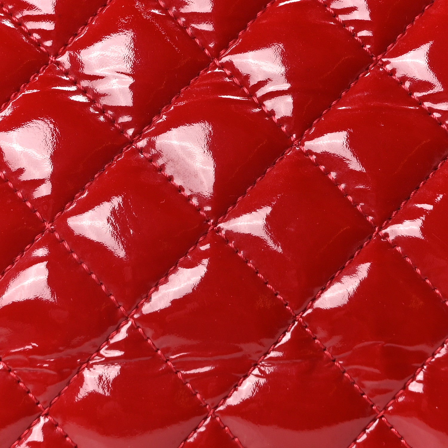 Chanel Patent Quilted Large Just Mademoiselle Bowling Bag Red 14 of 19
